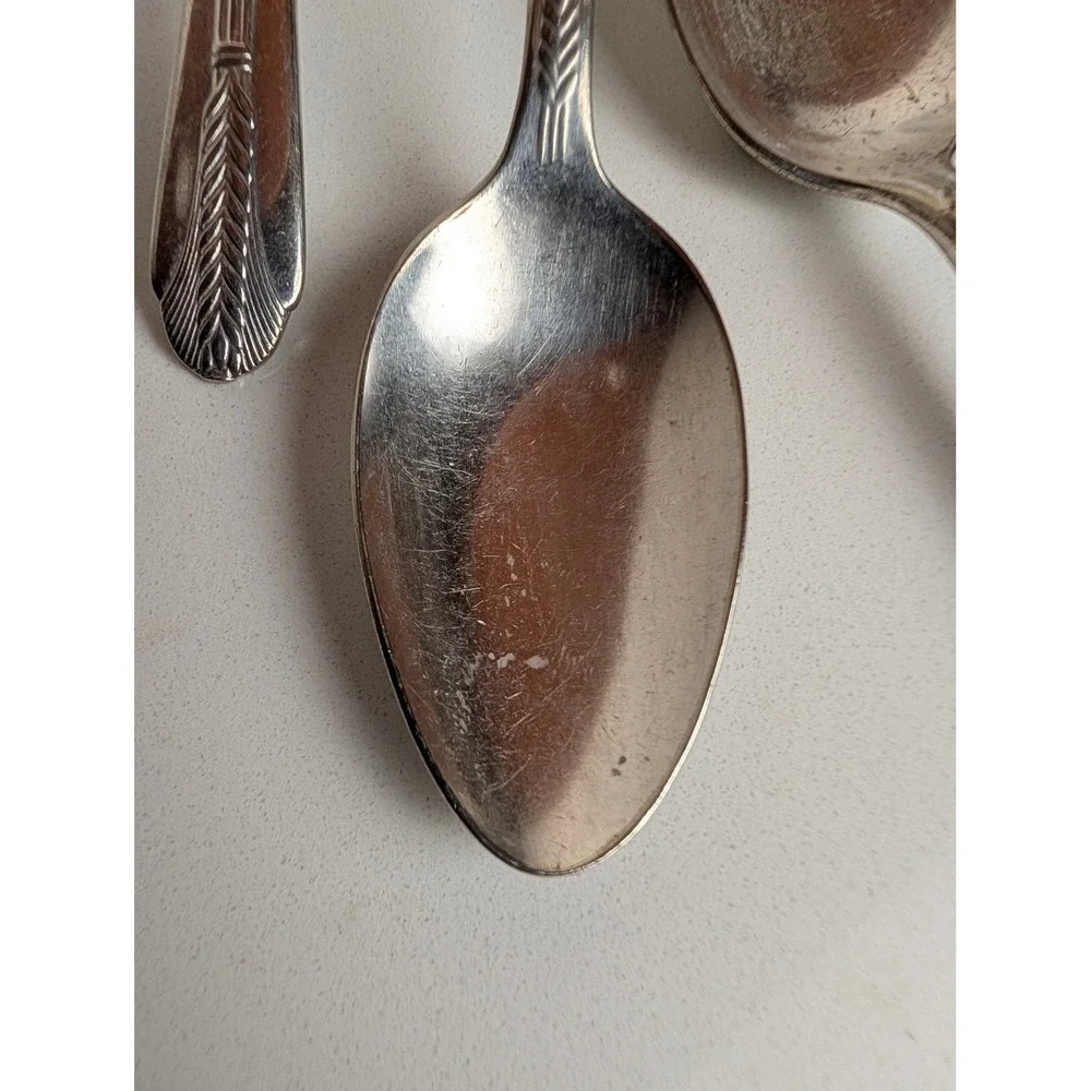 Vintage 1939 Wm Rogers Allure Silverplate Teaspoons Set of 3 Art Deco